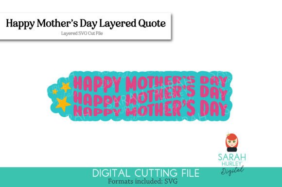 Happy Mother s Day Retro Wavy Quote
